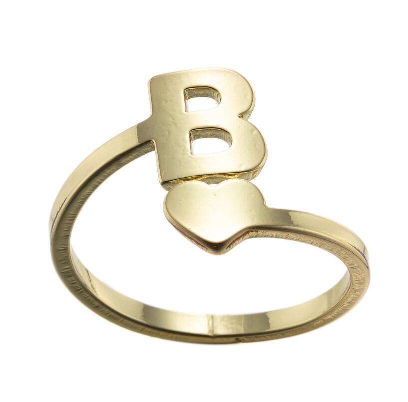 Exquisite A–Z Initial Letter Ring – Stainless Steel Jewelry & Accessories