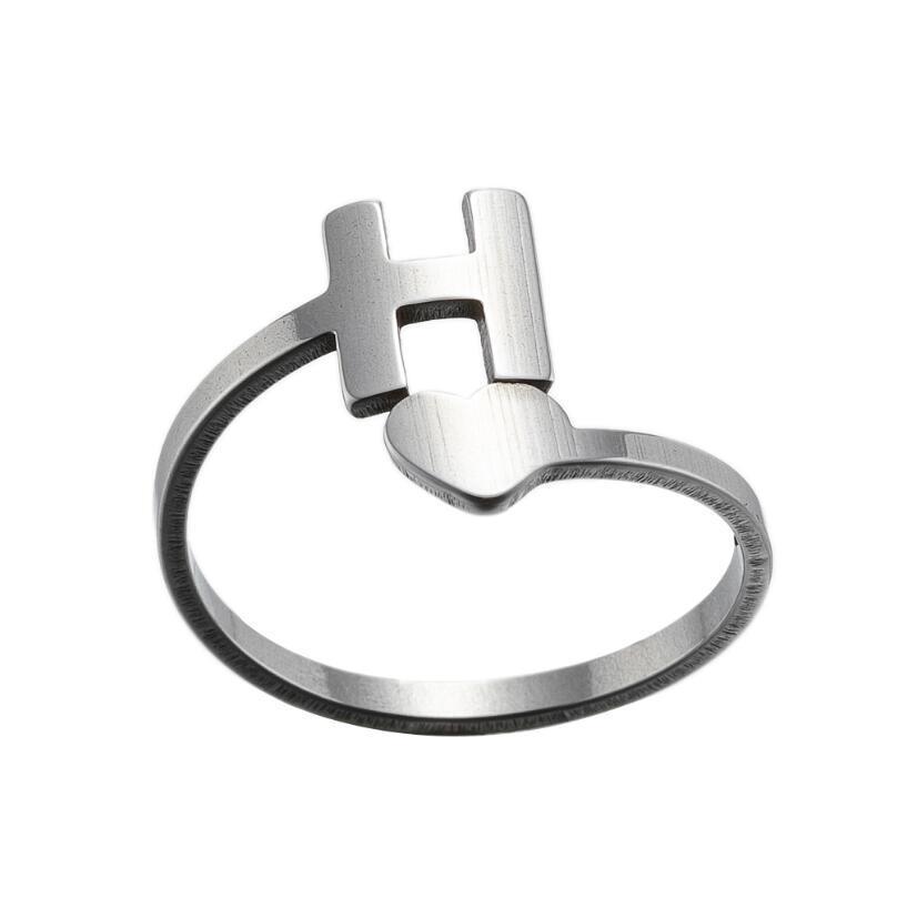 Exquisite A–Z Initial Letter Ring – Stainless Steel Jewelry & Accessories