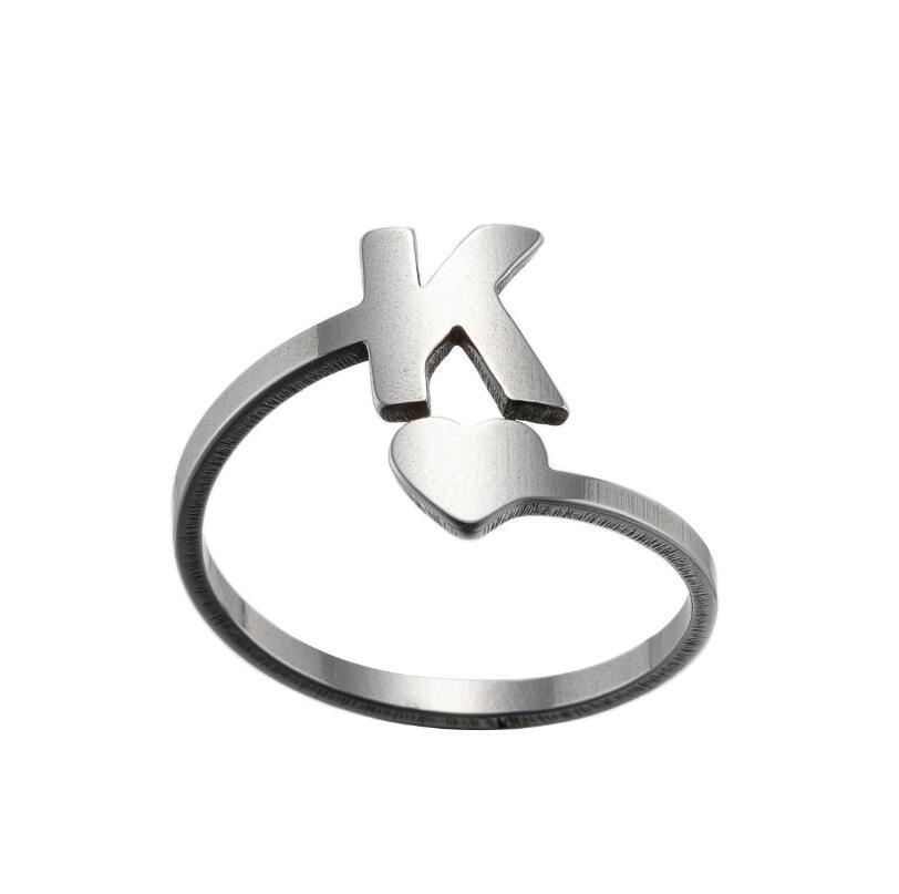 Exquisite A–Z Initial Letter Ring – Stainless Steel Jewelry & Accessories