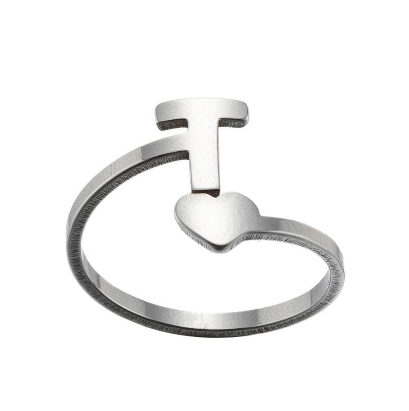 Exquisite A–Z Initial Letter Ring – Stainless Steel Jewelry & Accessories