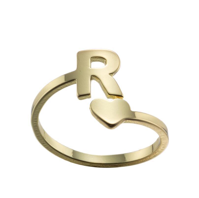 Exquisite A–Z Initial Letter Ring – Stainless Steel Jewelry & Accessories