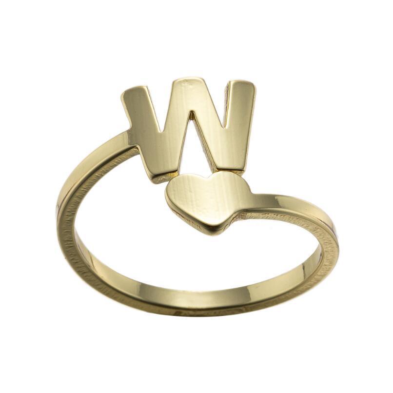 Exquisite A–Z Initial Letter Ring – Stainless Steel Jewelry & Accessories