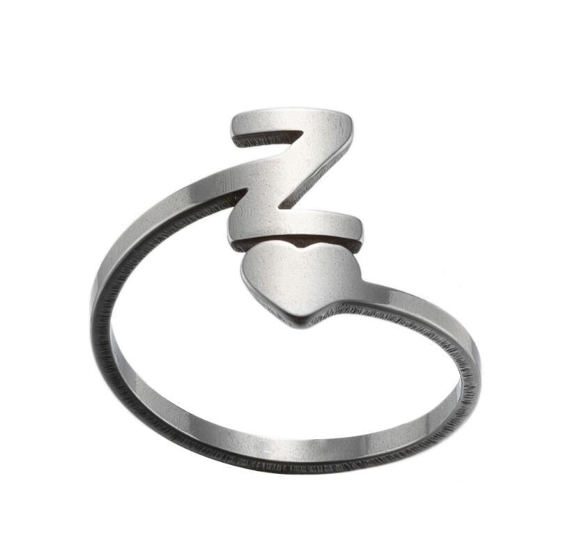 Exquisite A–Z Initial Letter Ring – Stainless Steel Jewelry & Accessories