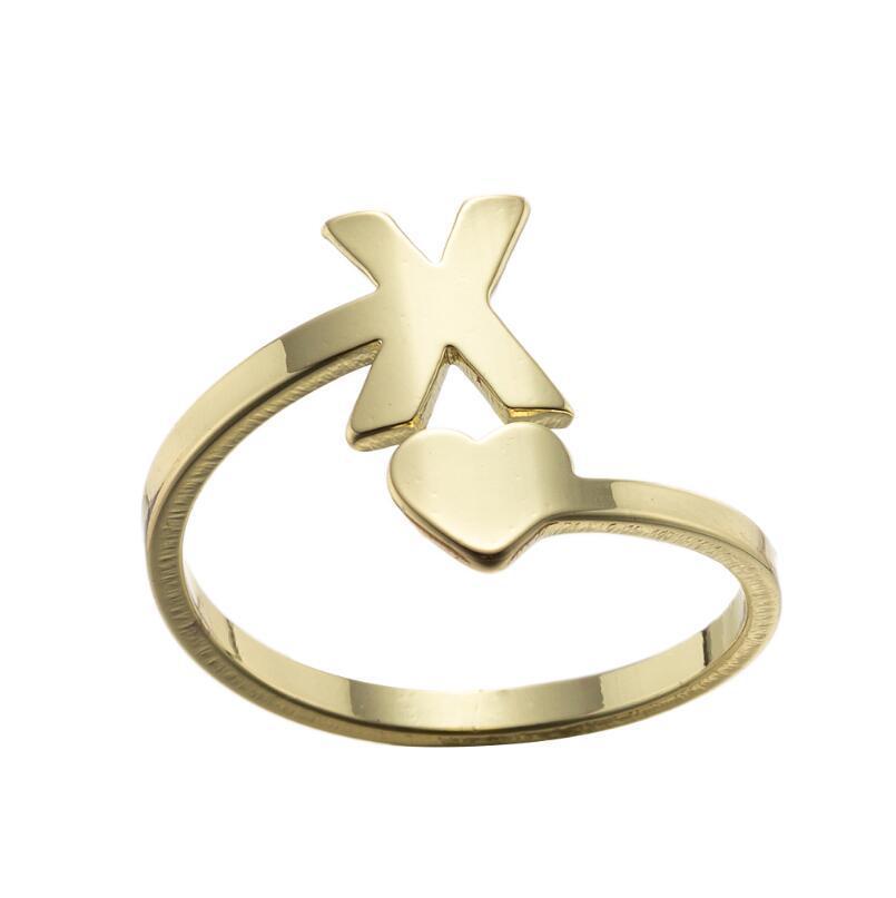 Exquisite A–Z Initial Letter Ring – Stainless Steel Jewelry & Accessories