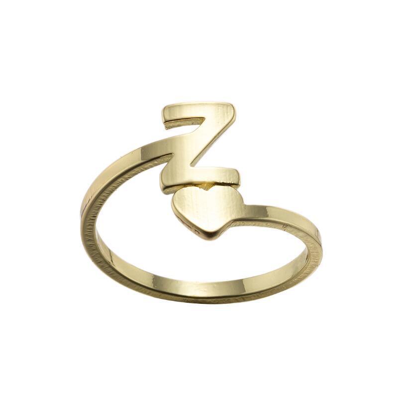 Exquisite A–Z Initial Letter Ring – Stainless Steel Jewelry & Accessories
