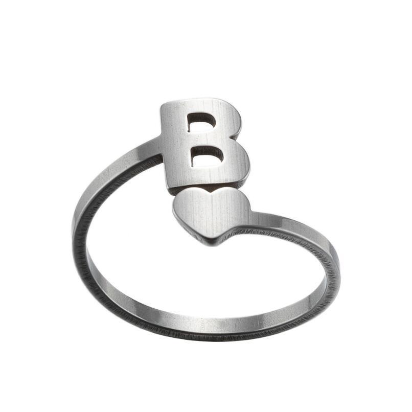 Exquisite A–Z Initial Letter Ring – Stainless Steel Jewelry & Accessories