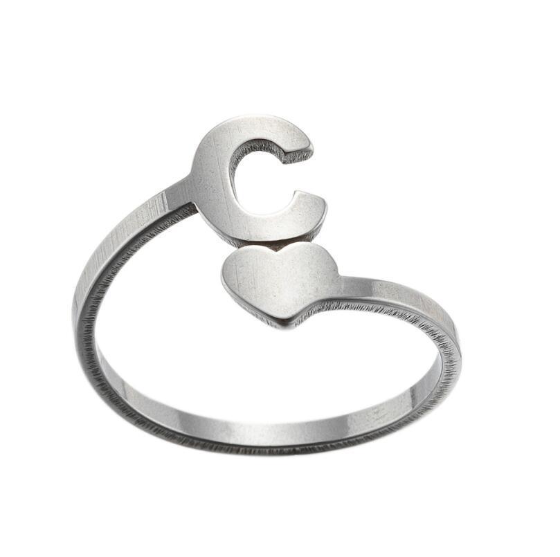 Exquisite A–Z Initial Letter Ring – Stainless Steel Jewelry & Accessories