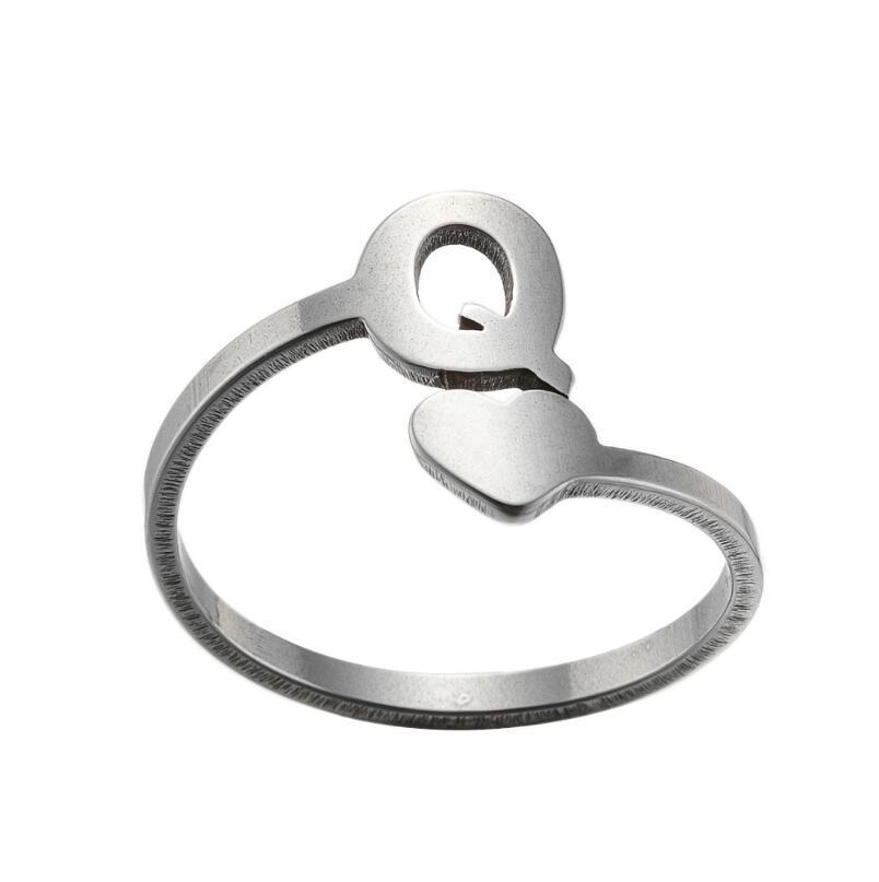 Exquisite A–Z Initial Letter Ring – Stainless Steel Jewelry & Accessories
