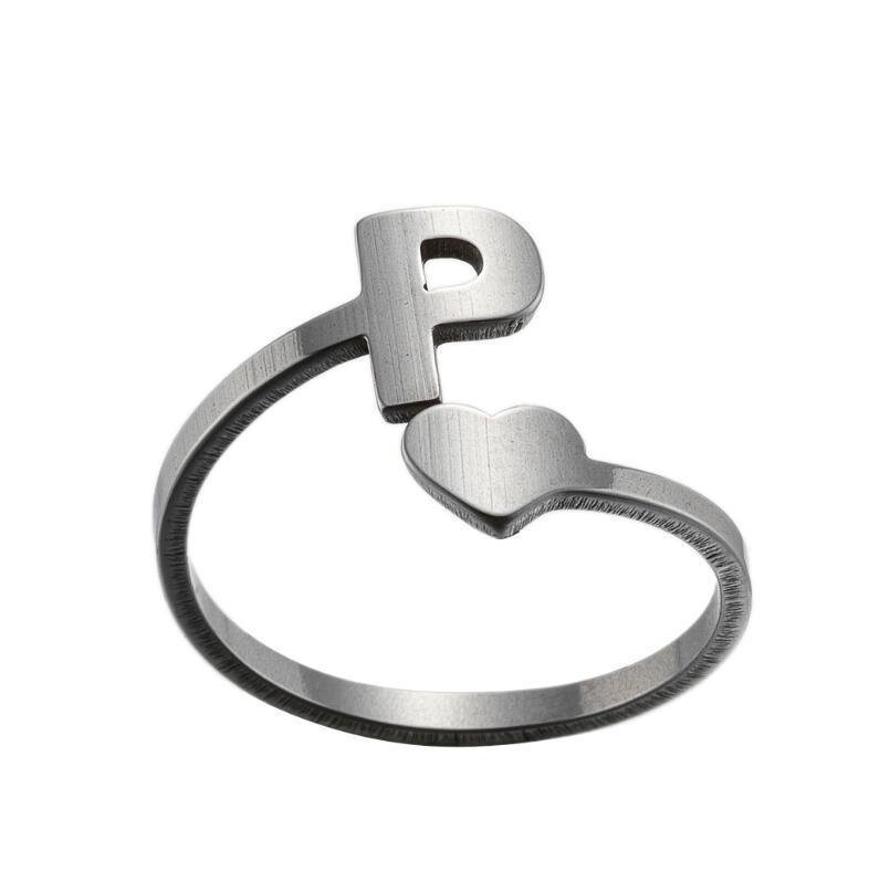 Exquisite A–Z Initial Letter Ring – Stainless Steel Jewelry & Accessories