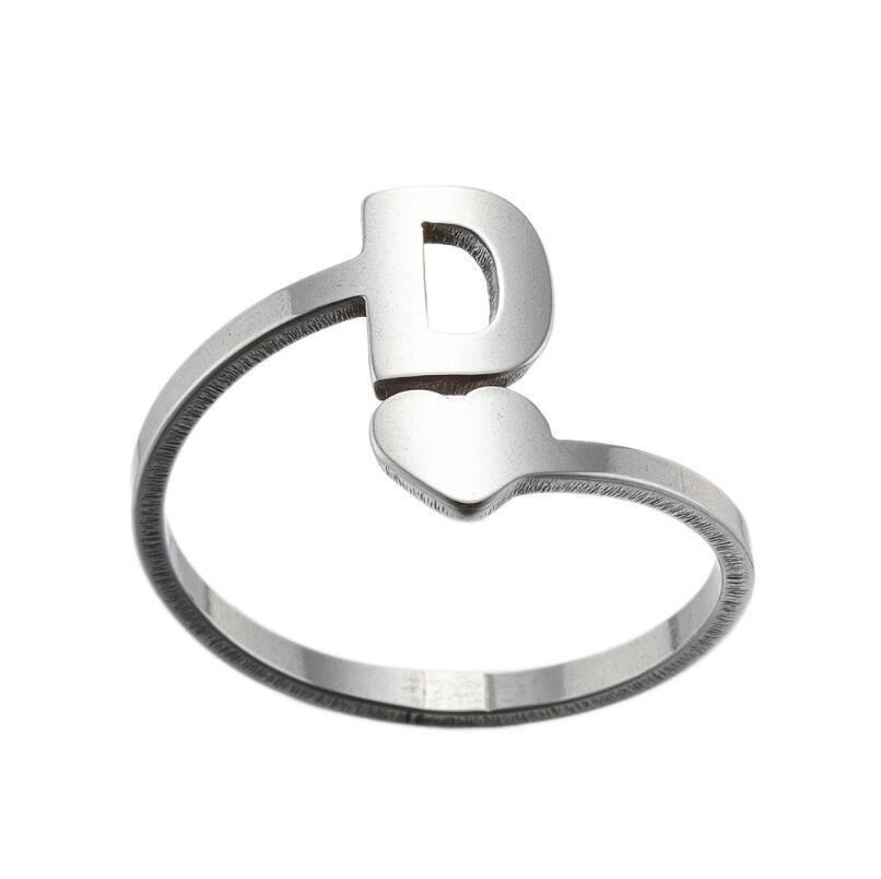 Exquisite A–Z Initial Letter Ring – Stainless Steel Jewelry & Accessories