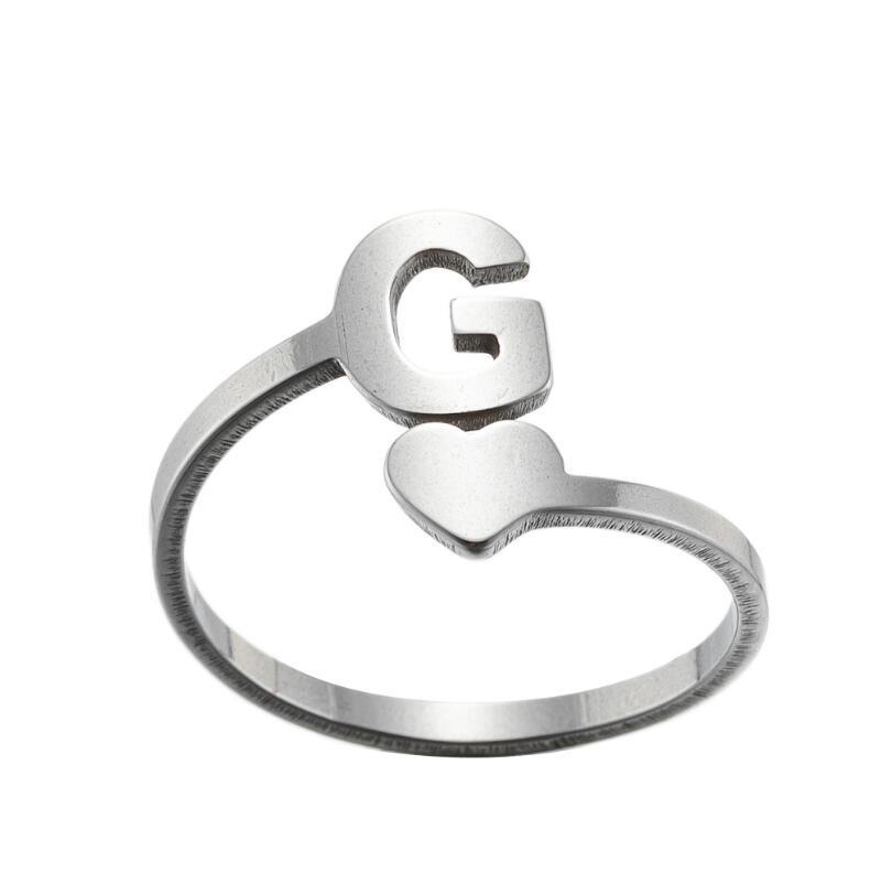 Exquisite A–Z Initial Letter Ring – Stainless Steel Jewelry & Accessories