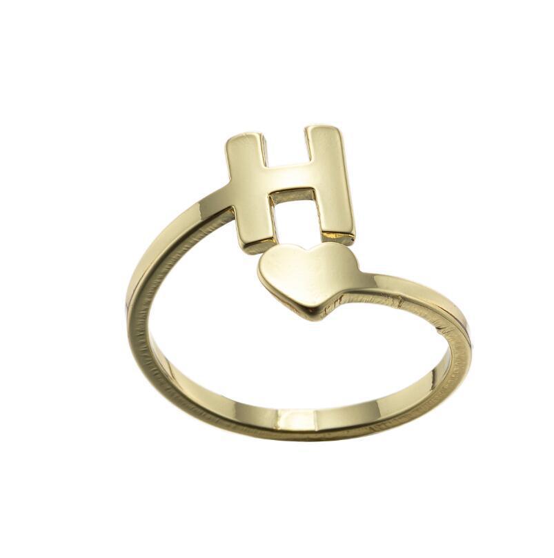Exquisite A–Z Initial Letter Ring – Stainless Steel Jewelry & Accessories
