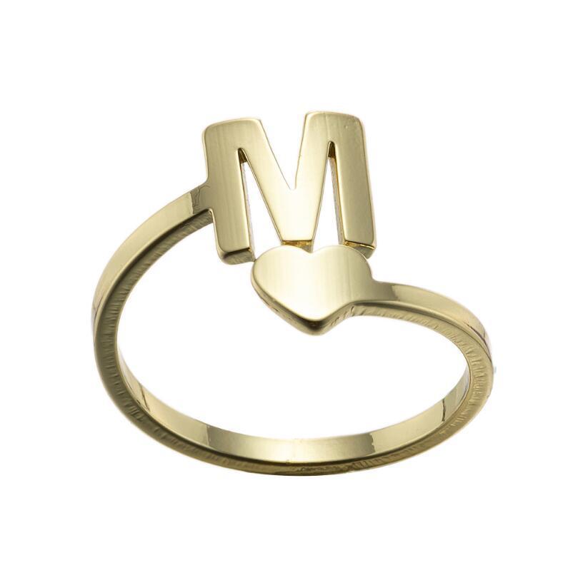 Exquisite A–Z Initial Letter Ring – Stainless Steel Jewelry & Accessories