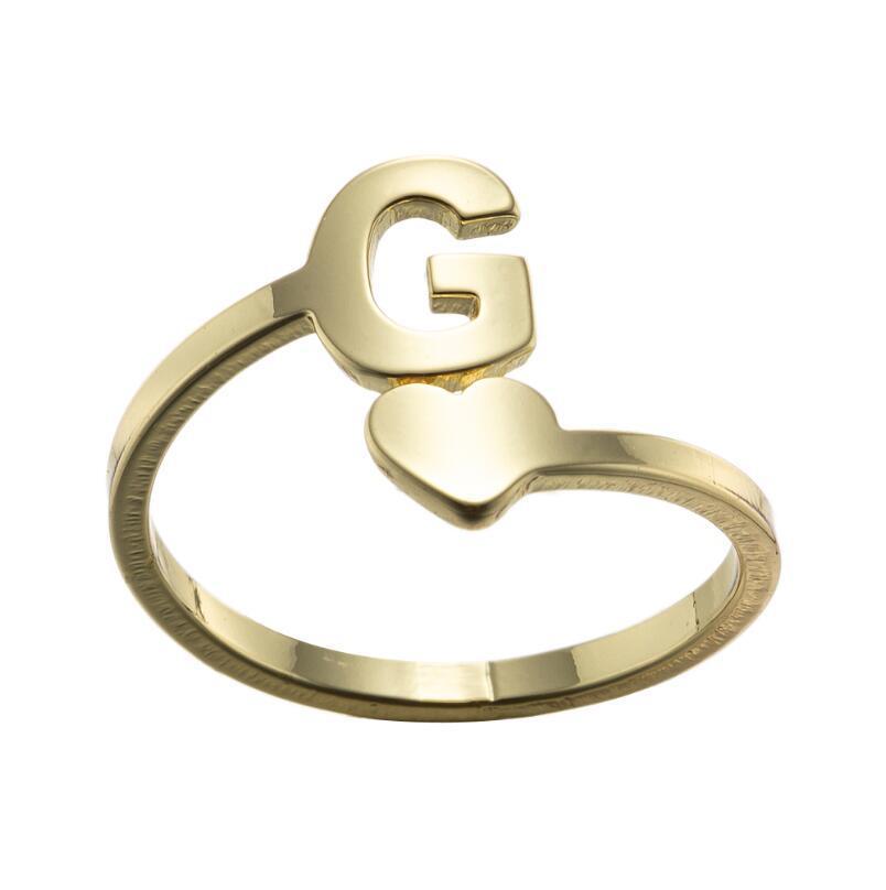 Exquisite A–Z Initial Letter Ring – Stainless Steel Jewelry & Accessories