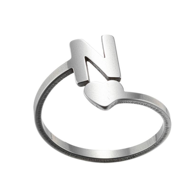 Exquisite A–Z Initial Letter Ring – Stainless Steel Jewelry & Accessories
