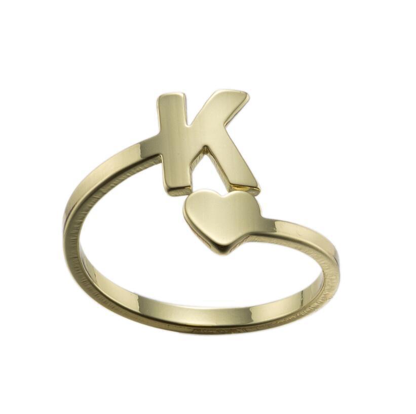 Exquisite A–Z Initial Letter Ring – Stainless Steel Jewelry & Accessories