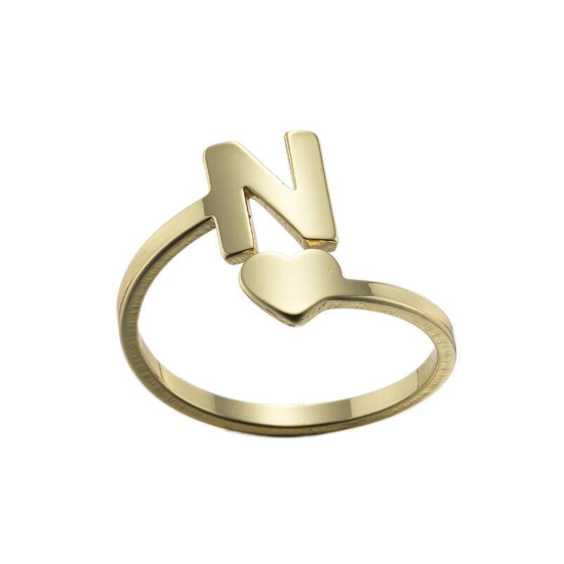 Exquisite A–Z Initial Letter Ring – Stainless Steel Jewelry & Accessories