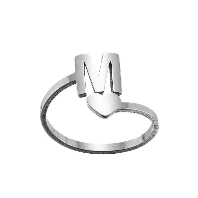 Exquisite A–Z Initial Letter Ring – Stainless Steel Jewelry & Accessories