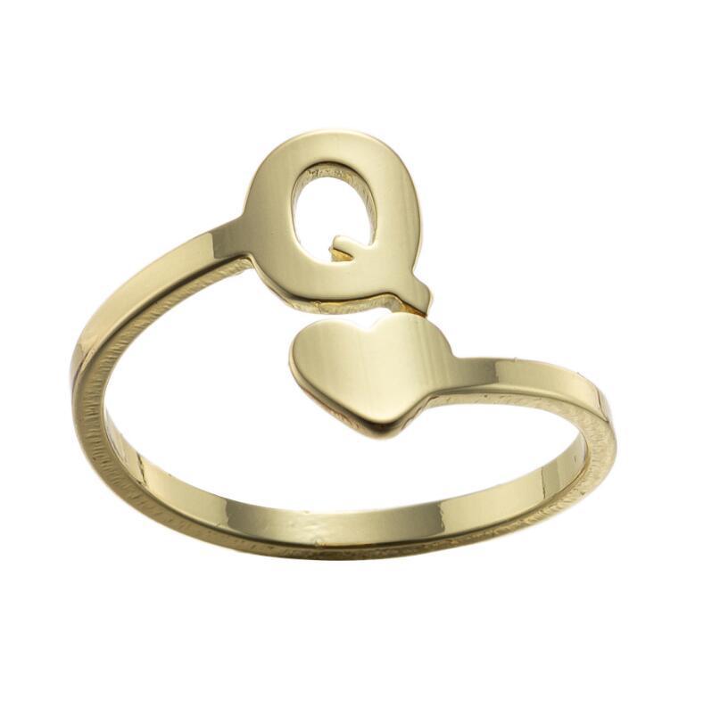 Exquisite A–Z Initial Letter Ring – Stainless Steel Jewelry & Accessories