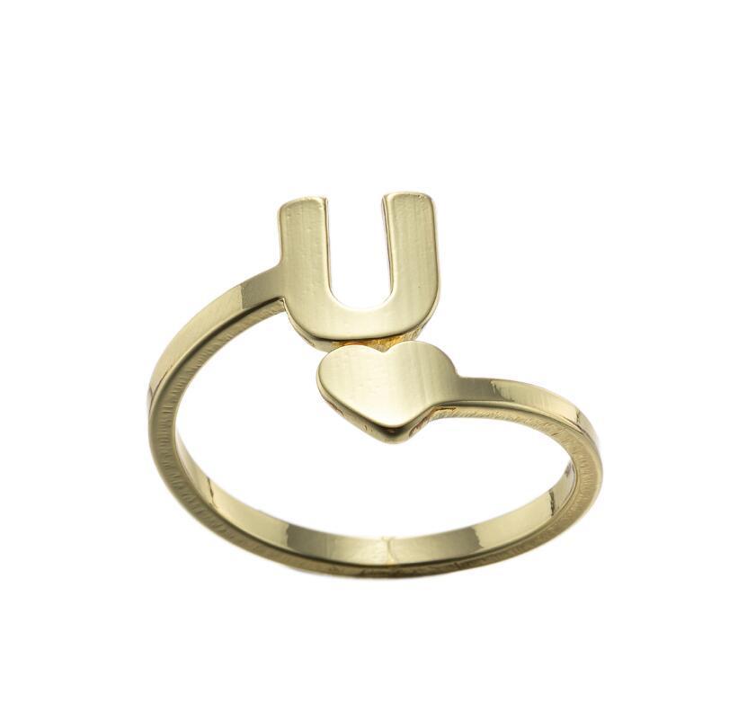 Exquisite A–Z Initial Letter Ring – Stainless Steel Jewelry & Accessories