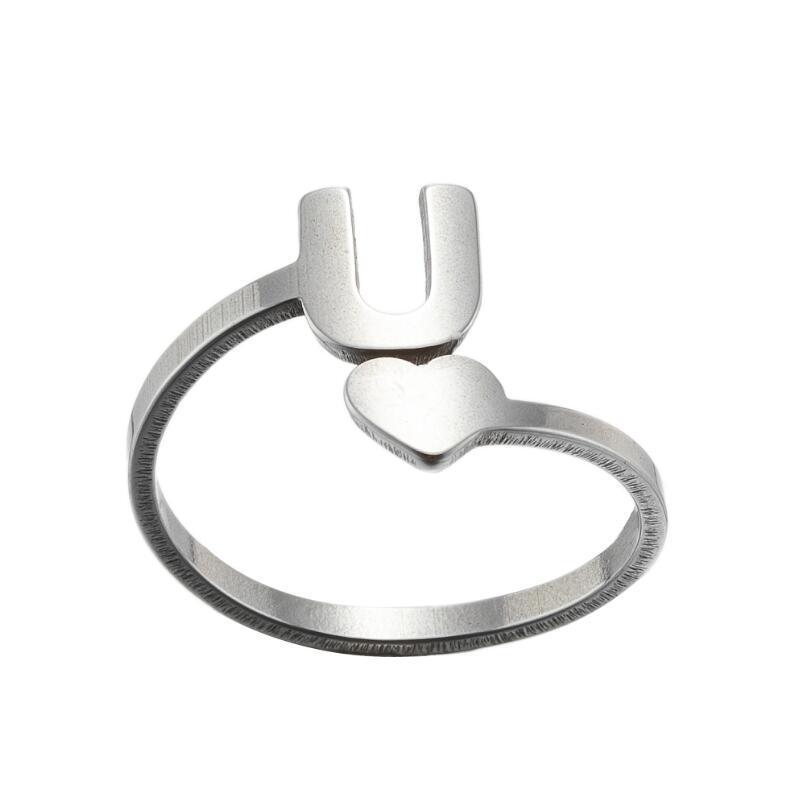 Exquisite A–Z Initial Letter Ring – Stainless Steel Jewelry & Accessories