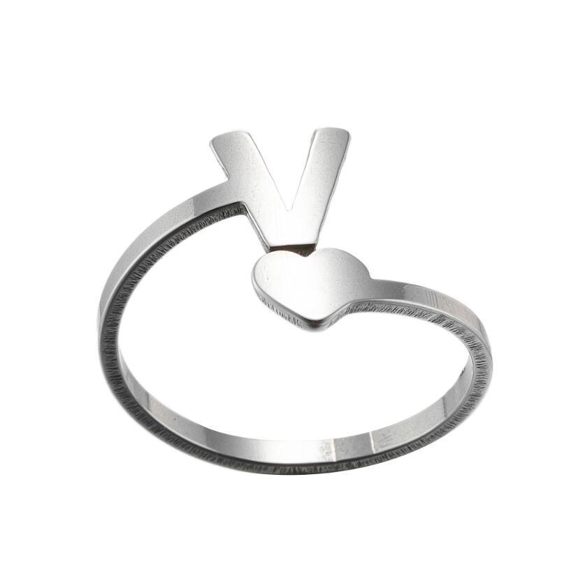 Exquisite A–Z Initial Letter Ring – Stainless Steel Jewelry & Accessories