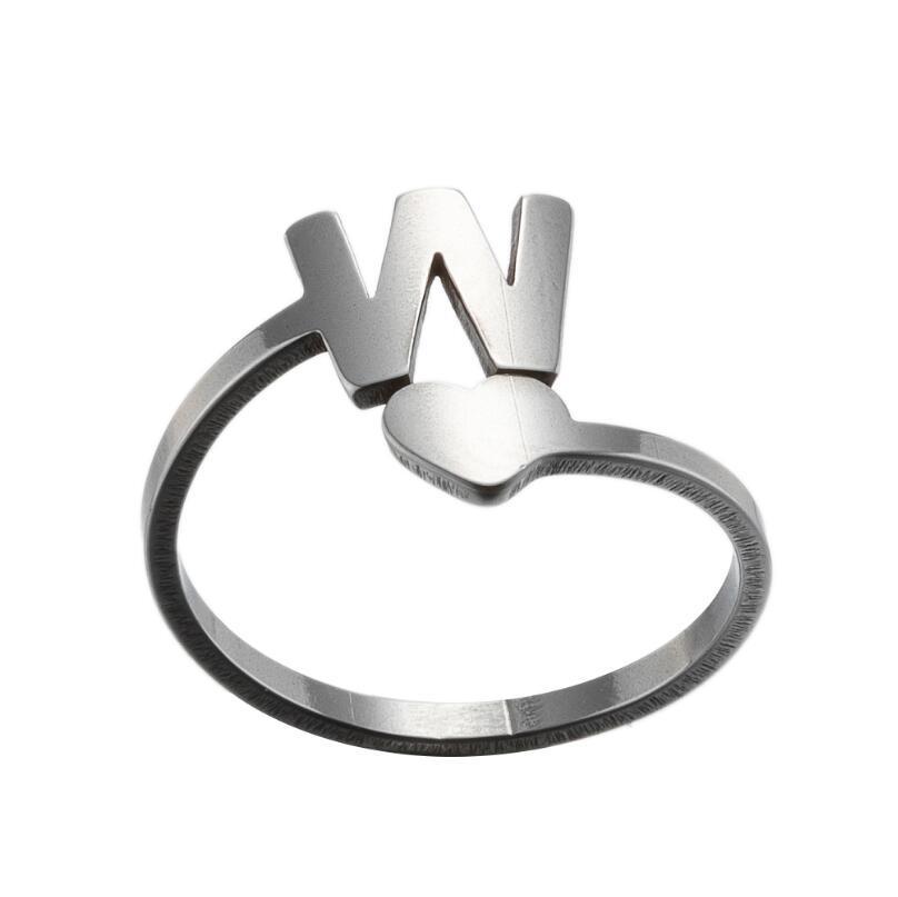 Exquisite A–Z Initial Letter Ring – Stainless Steel Jewelry & Accessories
