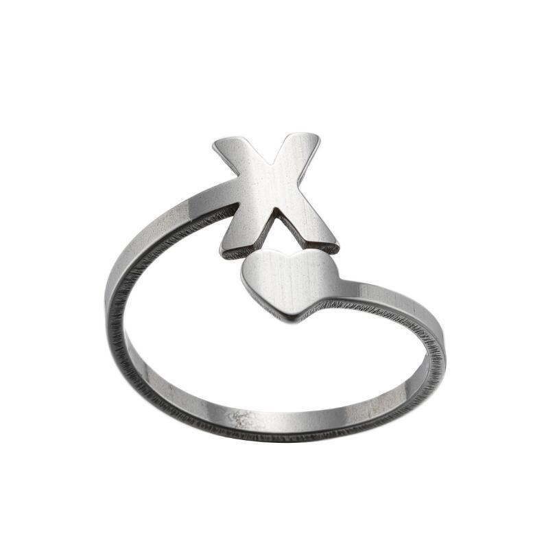 Exquisite A–Z Initial Letter Ring – Stainless Steel Jewelry & Accessories