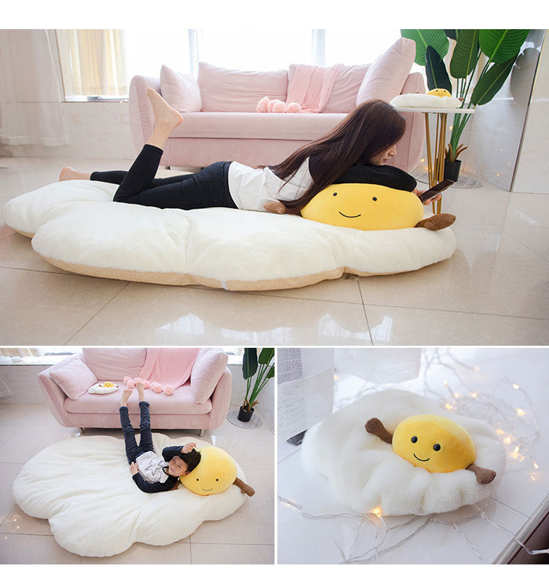 Giant yolk Egg Floor Sofa Mat 1,7M Big Poached egg Bbay floor Game Mat Lazy Sofa Japan Floor Bed sofa