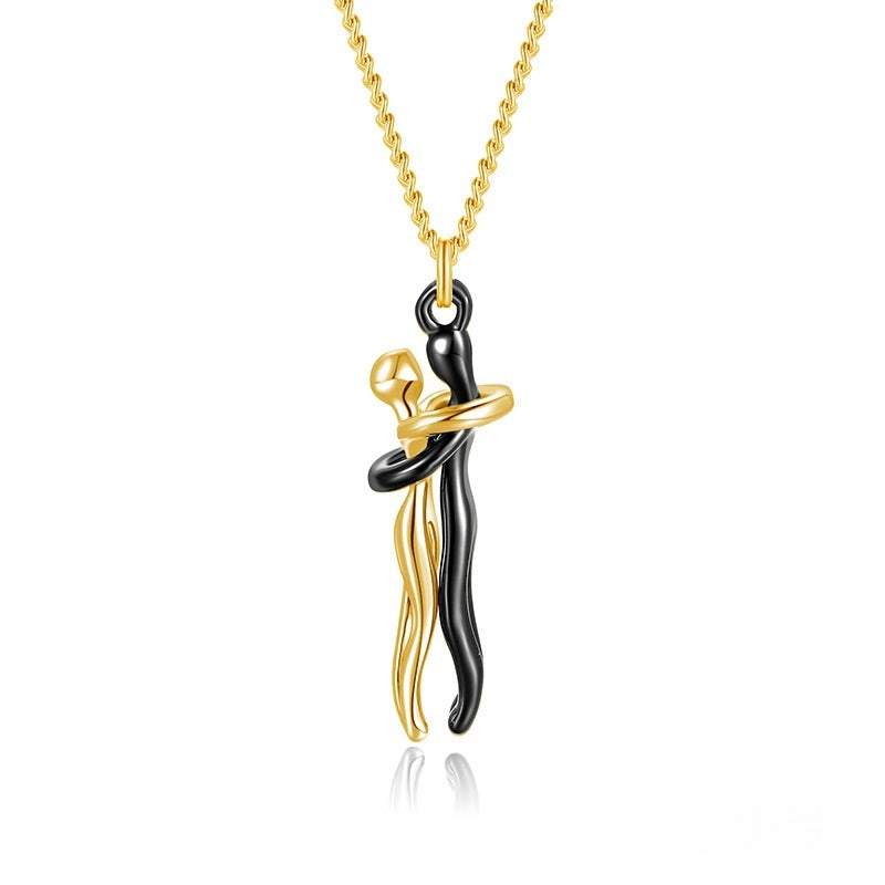Collier avec pendentif en forme de cœur pour couple, idéal pour un anniversaire, la Saint-Valentin, style punk ou streetwear