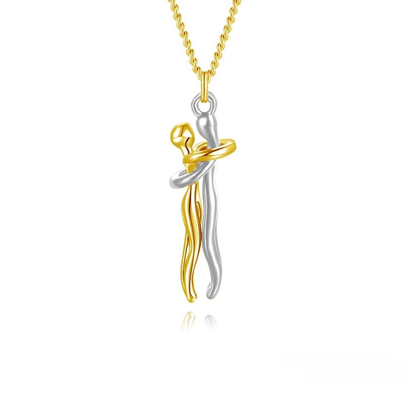 Collier avec pendentif en forme de cœur pour couple, idéal pour un anniversaire, la Saint-Valentin, style punk ou streetwear