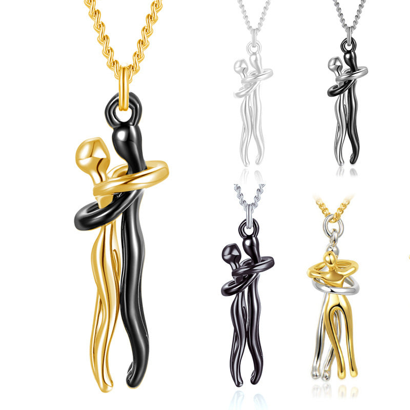 Collier avec pendentif en forme de cœur pour couple, idéal pour un anniversaire, la Saint-Valentin, style punk ou streetwear