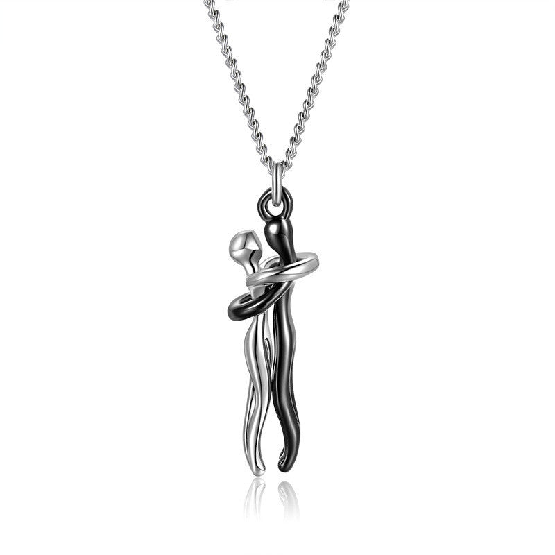 Collier avec pendentif en forme de cœur pour couple, idéal pour un anniversaire, la Saint-Valentin, style punk ou streetwear