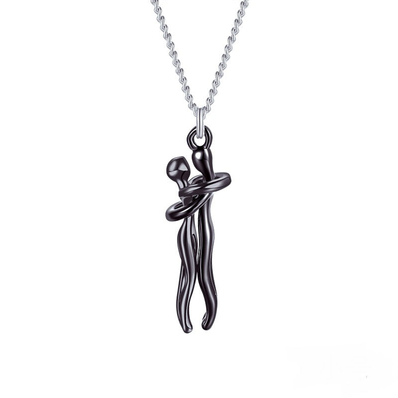 Collier avec pendentif en forme de cœur pour couple, idéal pour un anniversaire, la Saint-Valentin, style punk ou streetwear
