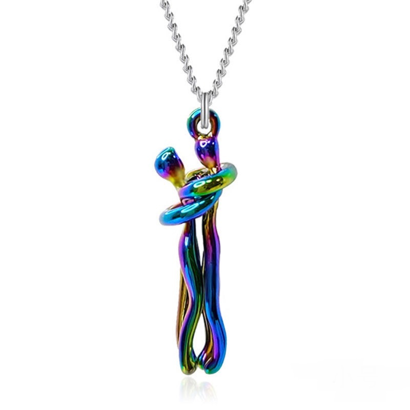 Collier avec pendentif en forme de cœur pour couple, idéal pour un anniversaire, la Saint-Valentin, style punk ou streetwear