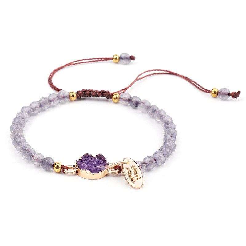 New Cross-Border Jewelry 4Mm Faceted Stone Bracelet Hand-Woven Stone Bracelet Jewelry/Accessories