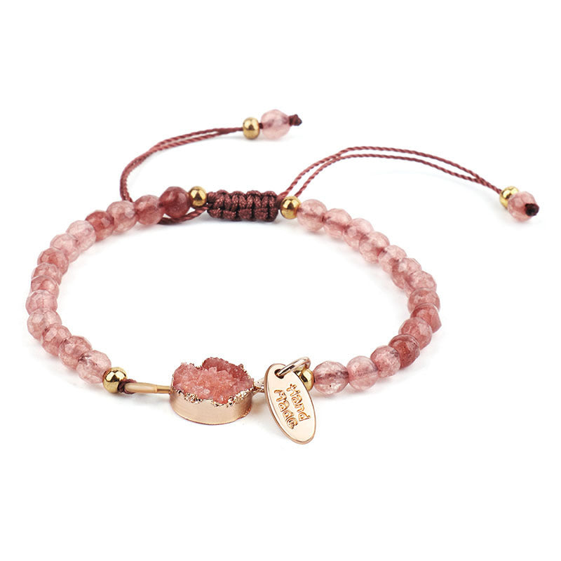 New Cross-Border Jewelry 4Mm Faceted Stone Bracelet Hand-Woven Stone Bracelet Jewelry/Accessories