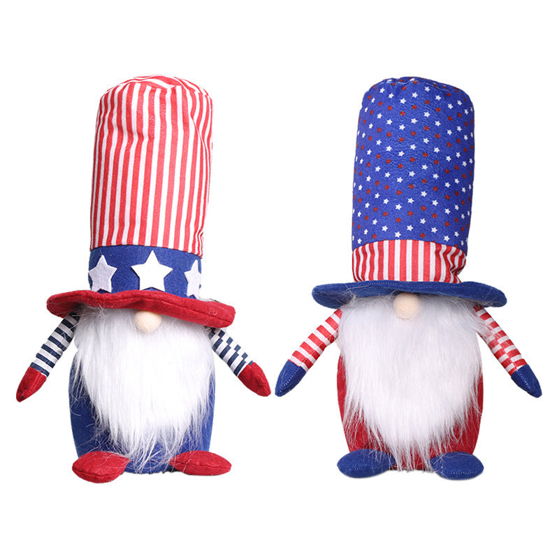 American Independence Day Decoration Flag Faceless Old Man Doll Ornament Rudolph Home Ornaments