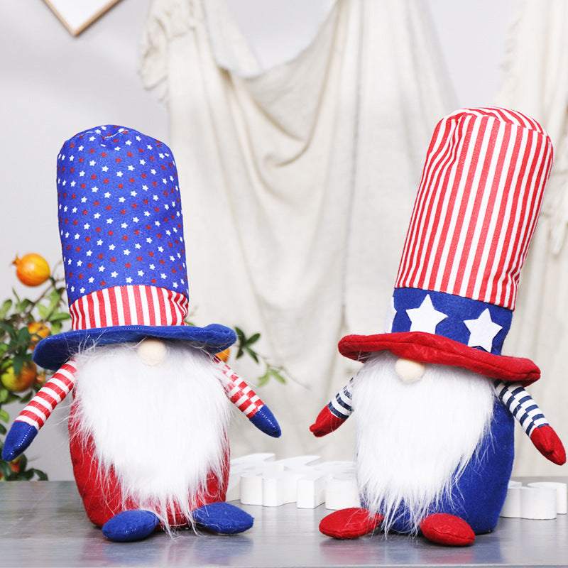American Independence Day Decoration Flag Faceless Old Man Doll Ornament Rudolph Home Ornaments