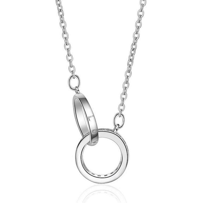 Double Ring Necklace Female Zircon Jewelry/Accessories