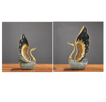 Wine Cabinet TV Cabinet Desktop Swan Resin Crafts Furnishings