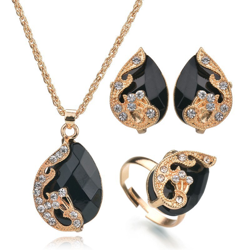 Alloy Plating Necklace Earrings Set Jewelry Set With Rhinestone Wedding Jewelry/Accessories