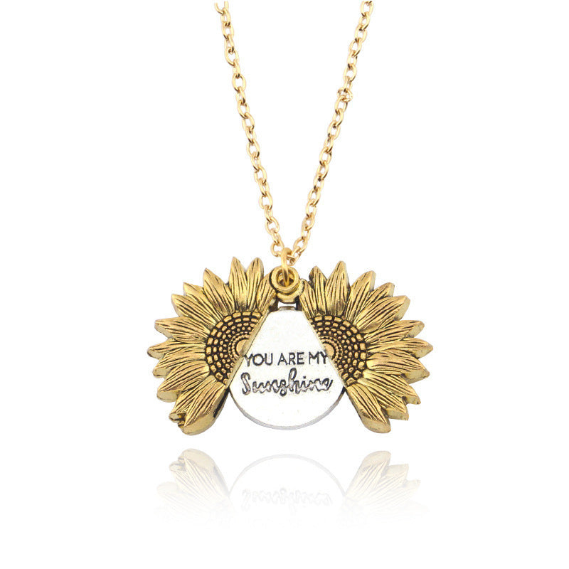 You Are My Sunshine Sunflower Necklace Women Men Jewelry/Accessories