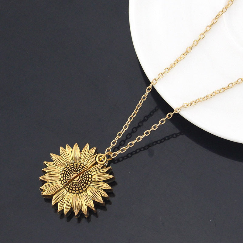 You Are My Sunshine Sunflower Necklace Women Men Jewelry/Accessories