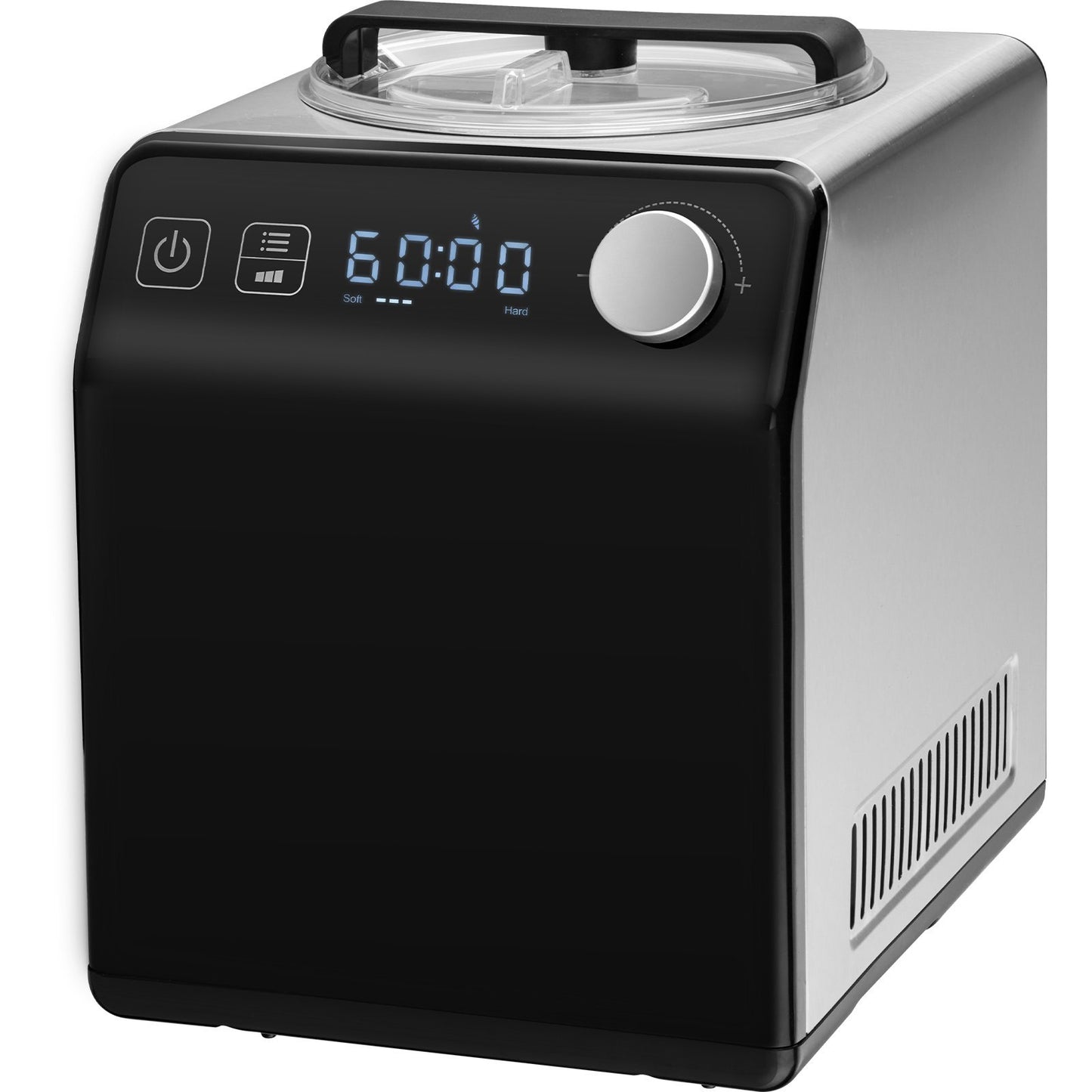 Upright Automatic Ice Cream Maker With Built-in Compressor, 2 Quart No Pre-freezing Fruit Yogurt Machine, Stainless Steel Electric Sorbet Maker, 4 Modes Gelato Maker With Digital Display Timer Home Essentials