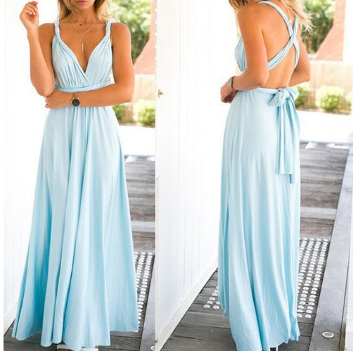 Women's Sexy Long Party Dress Club Floor-Length Summer Backless Bandage Maxi Dress Multiway Bridesmaids Boho Dress Vestidos Women's Garments Apparel / Clothing
