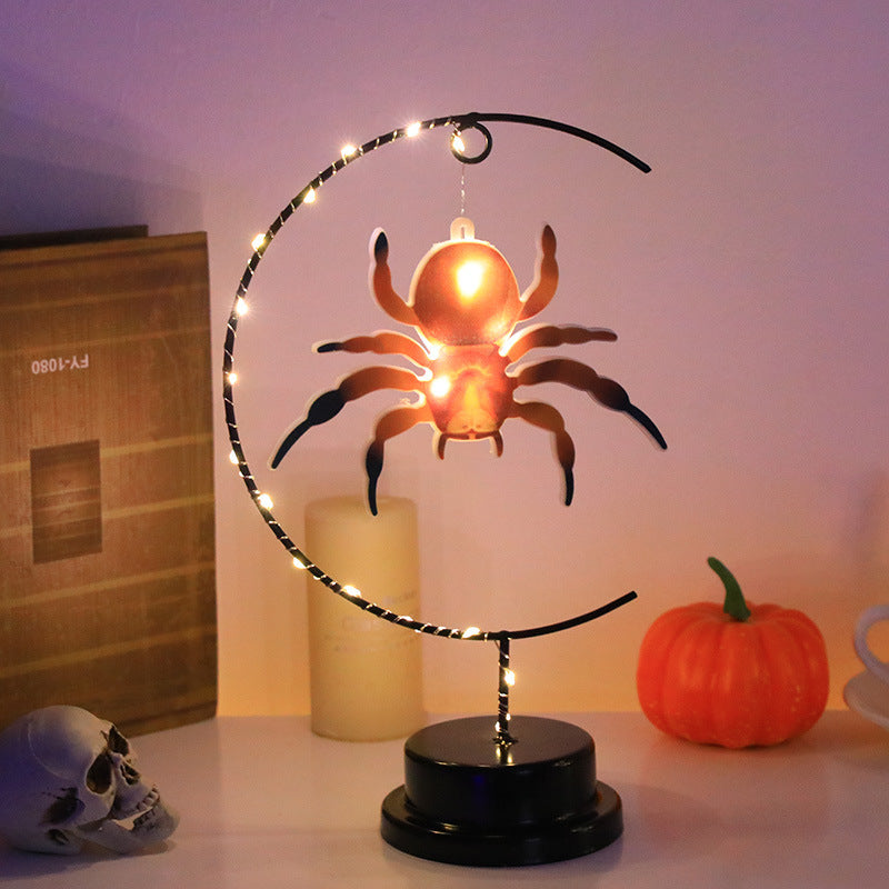Led Halloween Wrought Iron Witch Modeling Lamp Atmosphere Decorative Lamp Home Ornaments