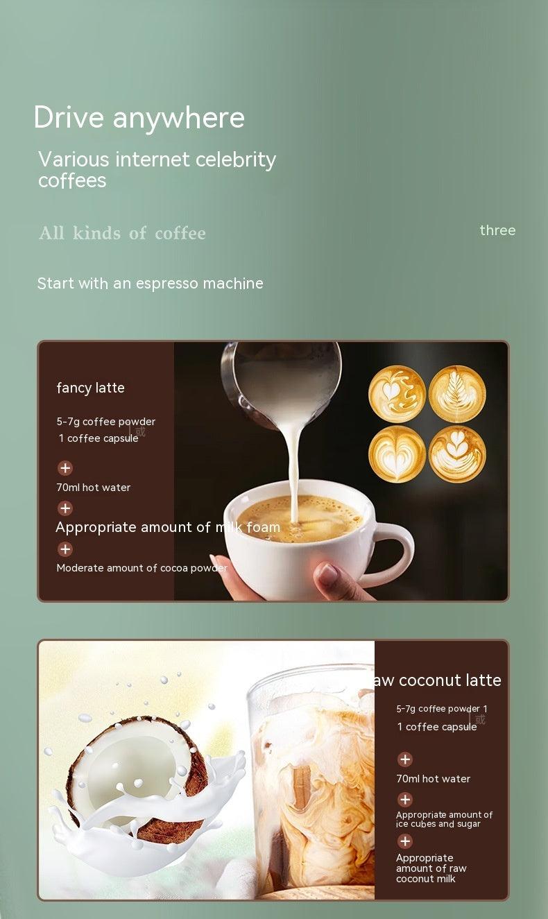 Coffee Machine Travel Portable Outdoor Small Concentrated Mini Capsule Ground Coffee Dual-use Appliances Home Essentials