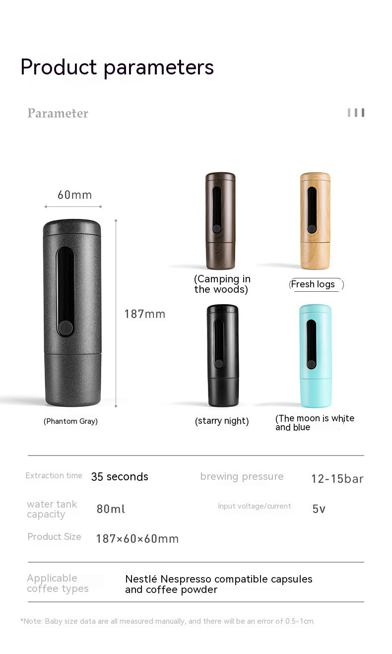 Coffee Machine Travel Portable Outdoor Small Concentrated Mini Capsule Ground Coffee Dual-use Appliances Home Essentials