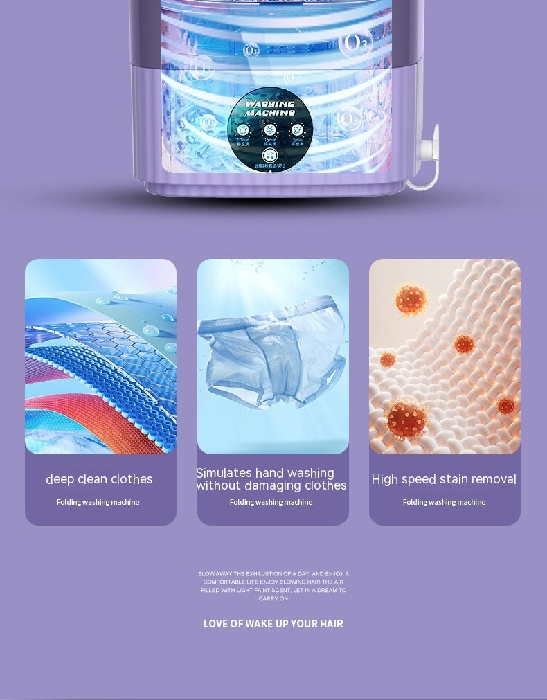 Plastic Folding Washing Machine Automatic Washing Underwear Panty Socks Baby Pet Clothes Dormitory Washing Integrated appliances Home Essentials
